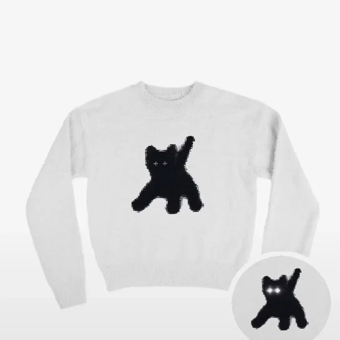 에이이에이이 Flashed Cats Angora Knit -[WHITE]