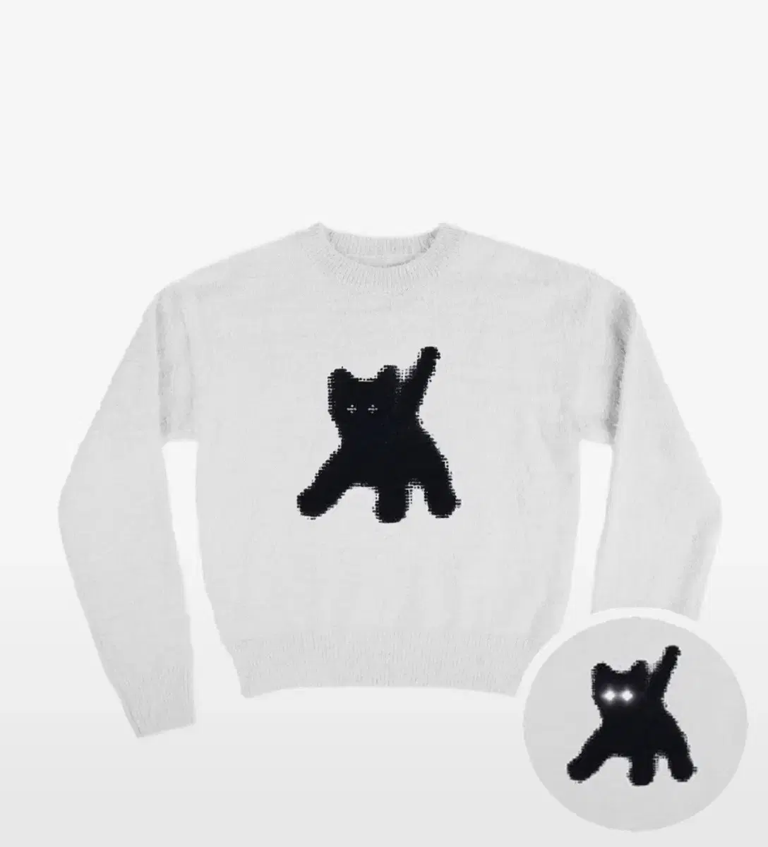 에이이에이이 Flashed Cats Angora Knit -[WHITE]