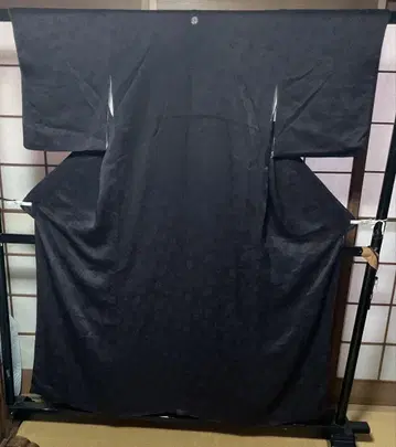 짙은 보라색 코몬 기모노 원단 패턴 990