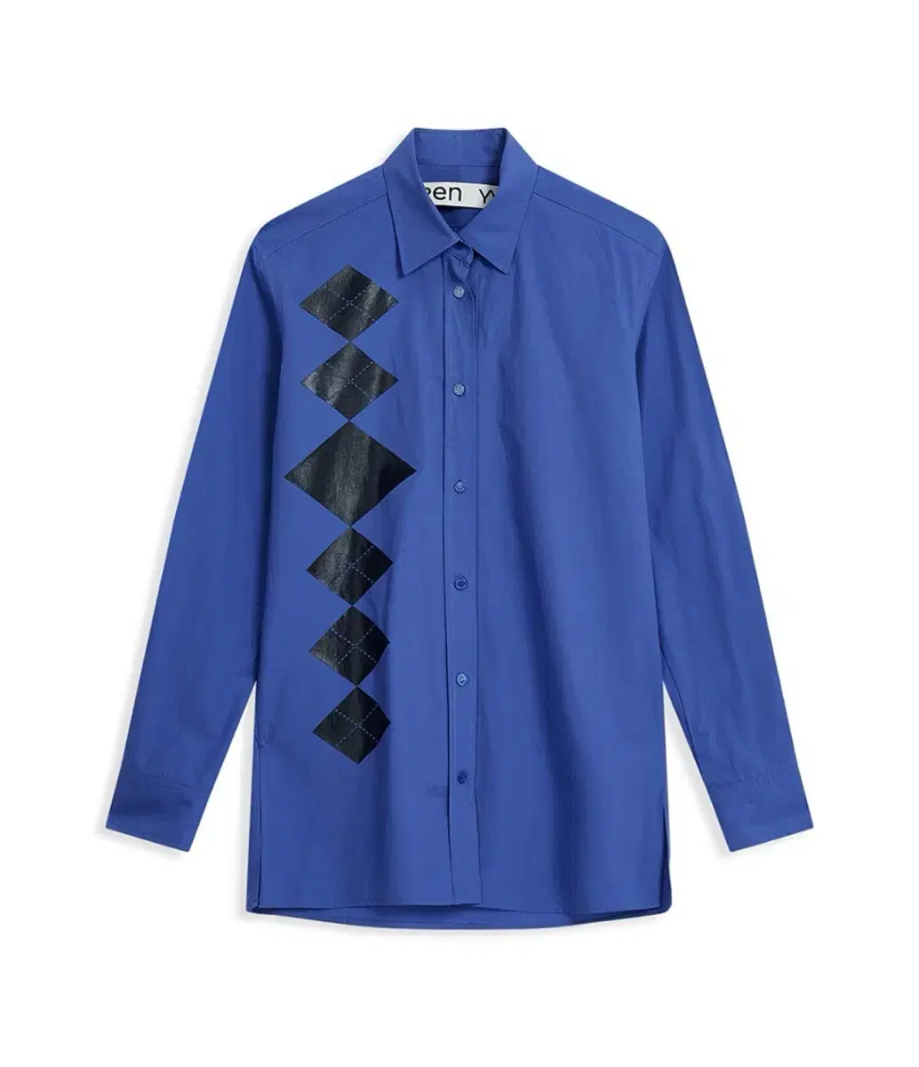 오픈와이와이 ARGYLE BUTTON DOWN SHIRT, BLUE