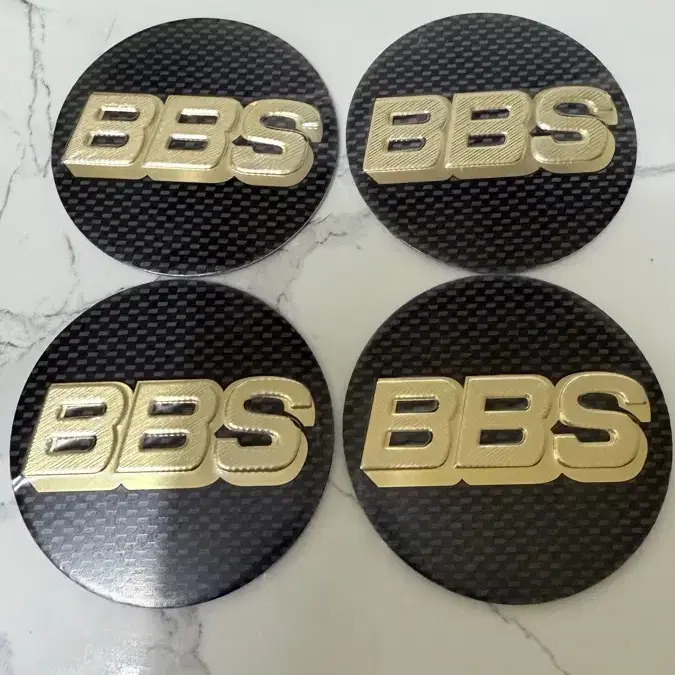 BBS 휠캡 스티커-56mm-블랙카본골드(새제품)