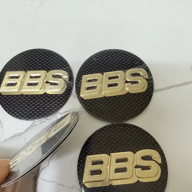 BBS 휠캡 스티커-56mm-블랙카본골드(새제품)