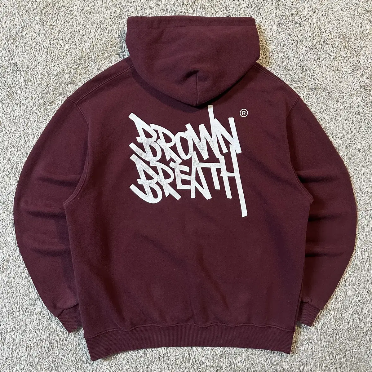 [M] 브라운브레스 BROWN BREATH TAG 후드티 버건디