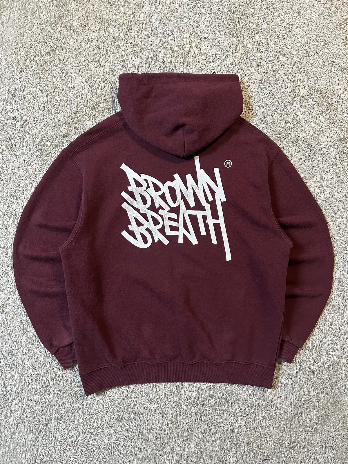 [M] 브라운브레스 BROWN BREATH TAG 후드티 버건디