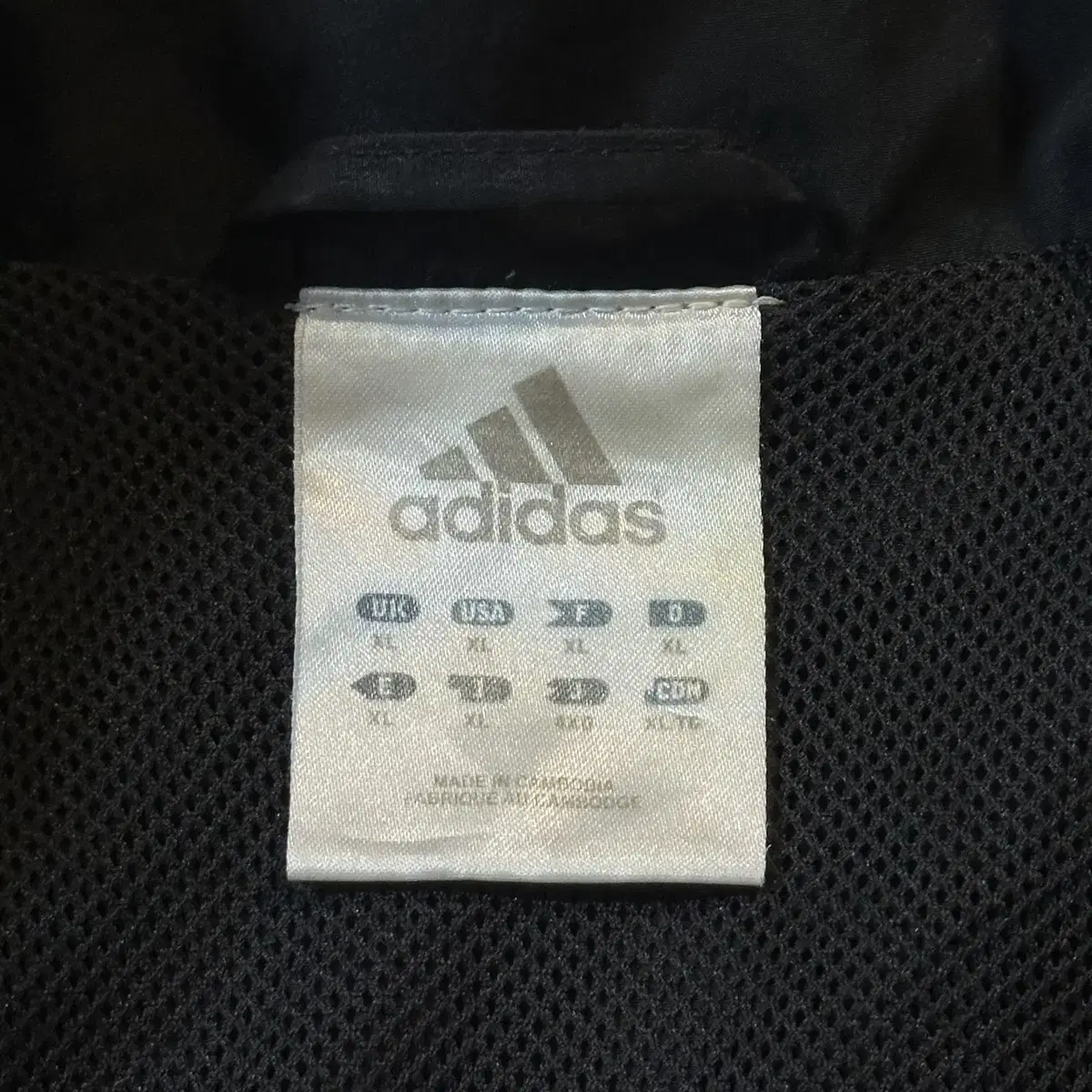 [XL] 아디다스 ADIDAS 삼각로고 사이드라인 검빨 바람막이 자켓