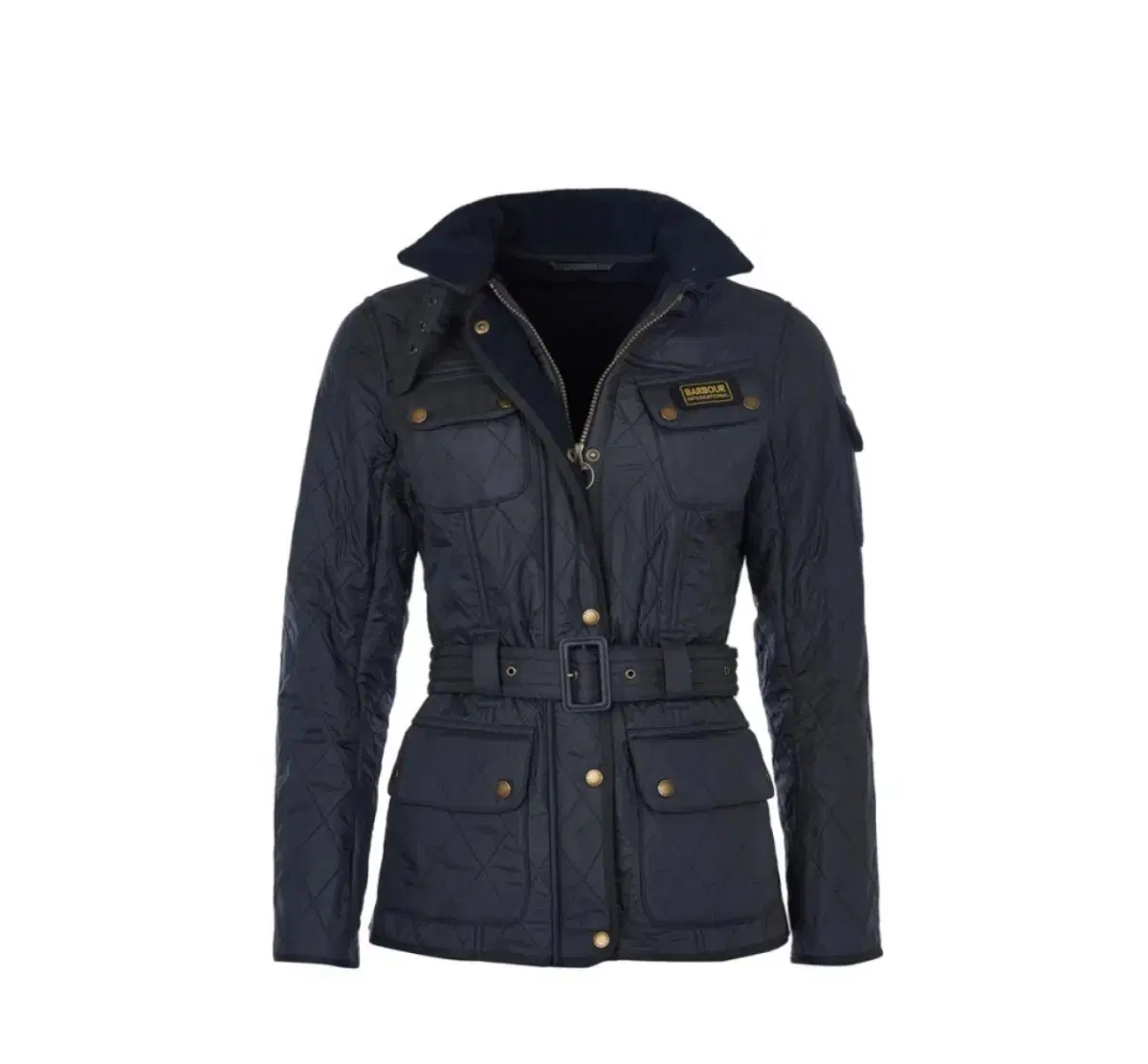 Status A+) Barbour International pola Quilted Navy UK10 Navy