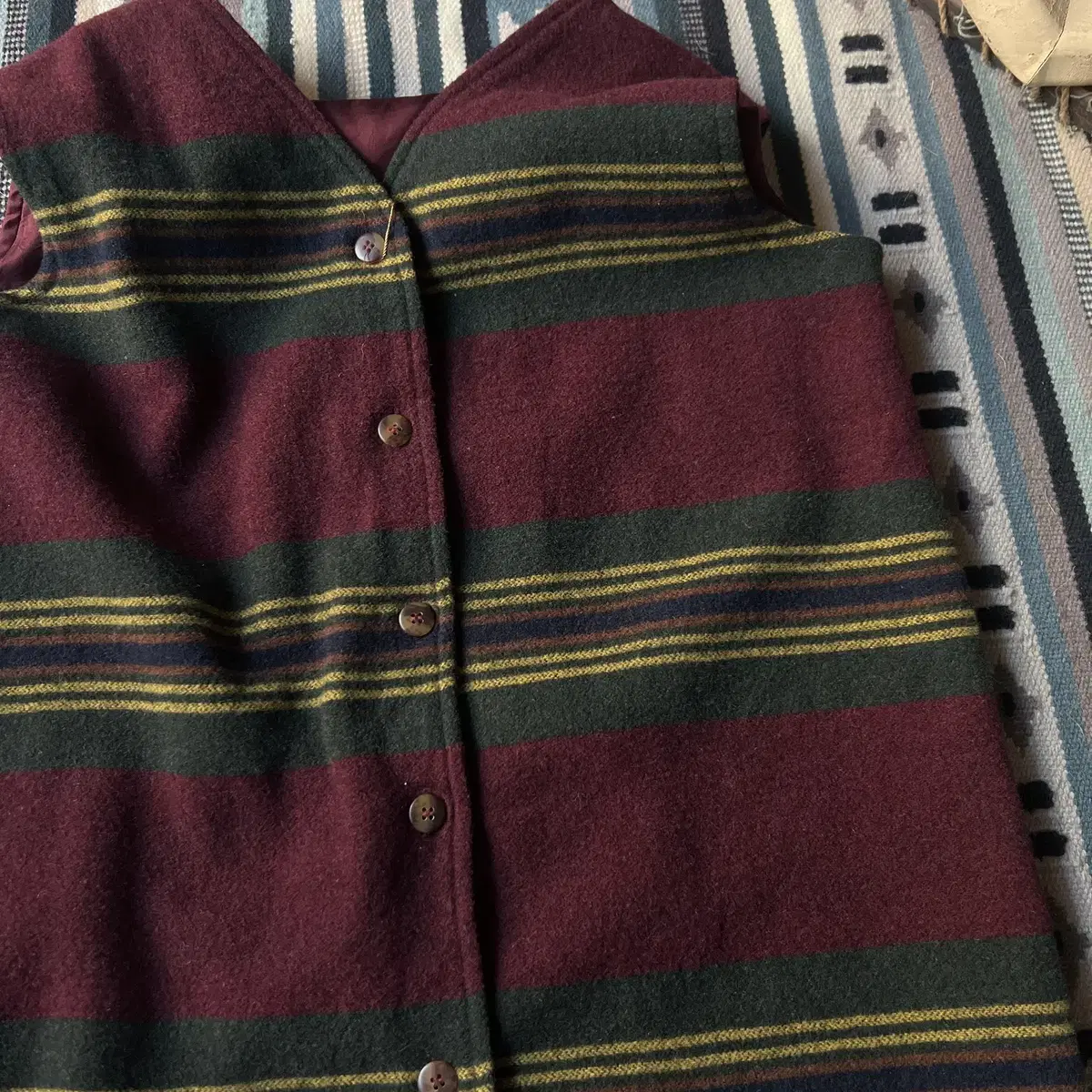 [S]90's Made in USA 빈티지 울 블랭킷 베스트