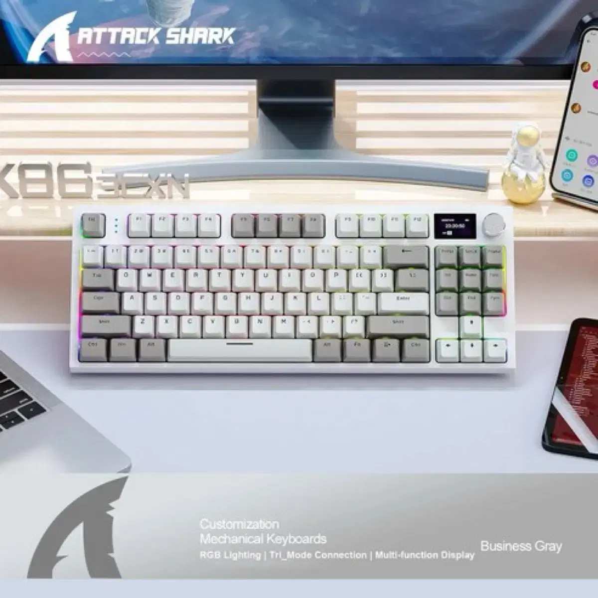 Attack Shark k86 screen knob mechanical keys