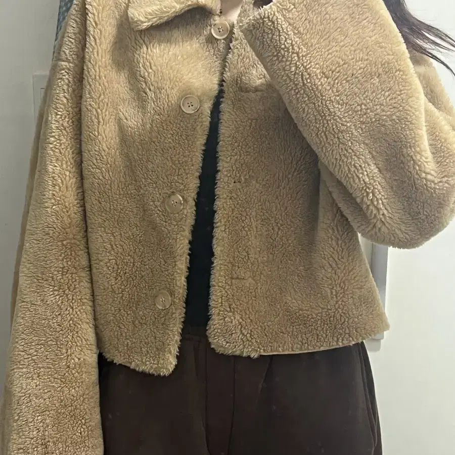 Le 르 Shearing Reversible Crop Jacket