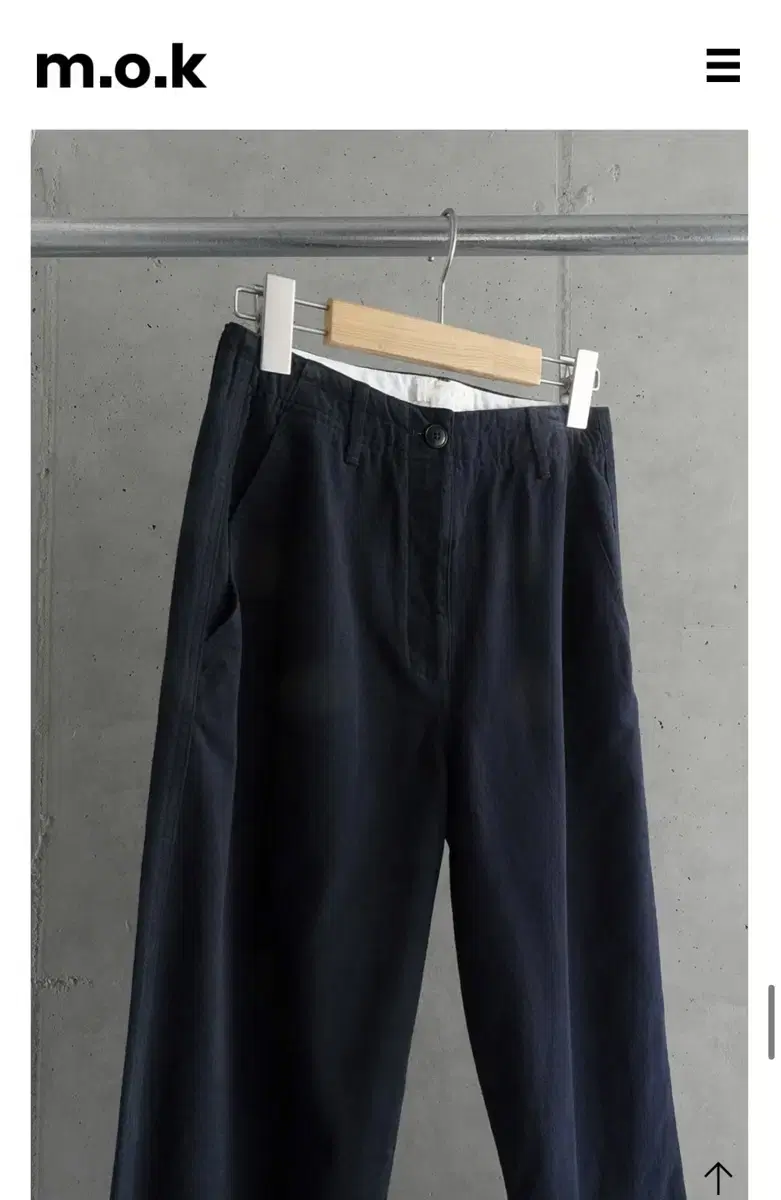 Moc Woodsage Peach Chino Cotton Pants in Navy, S