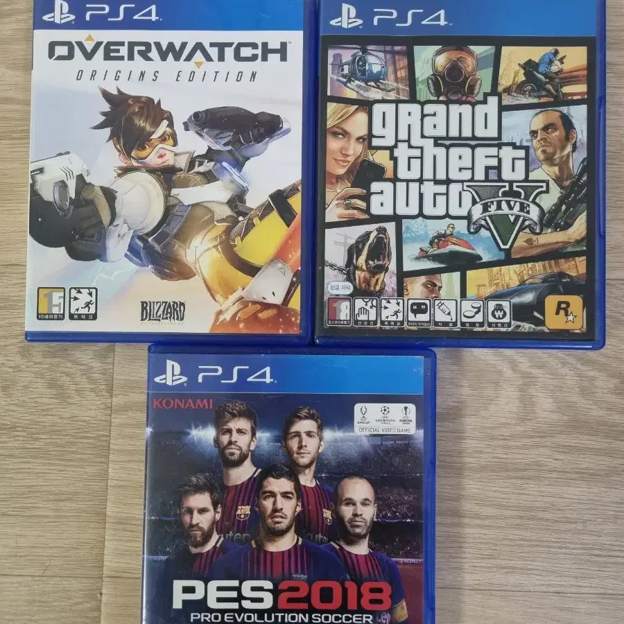 PS4 오버워치+GTA5+PES2018