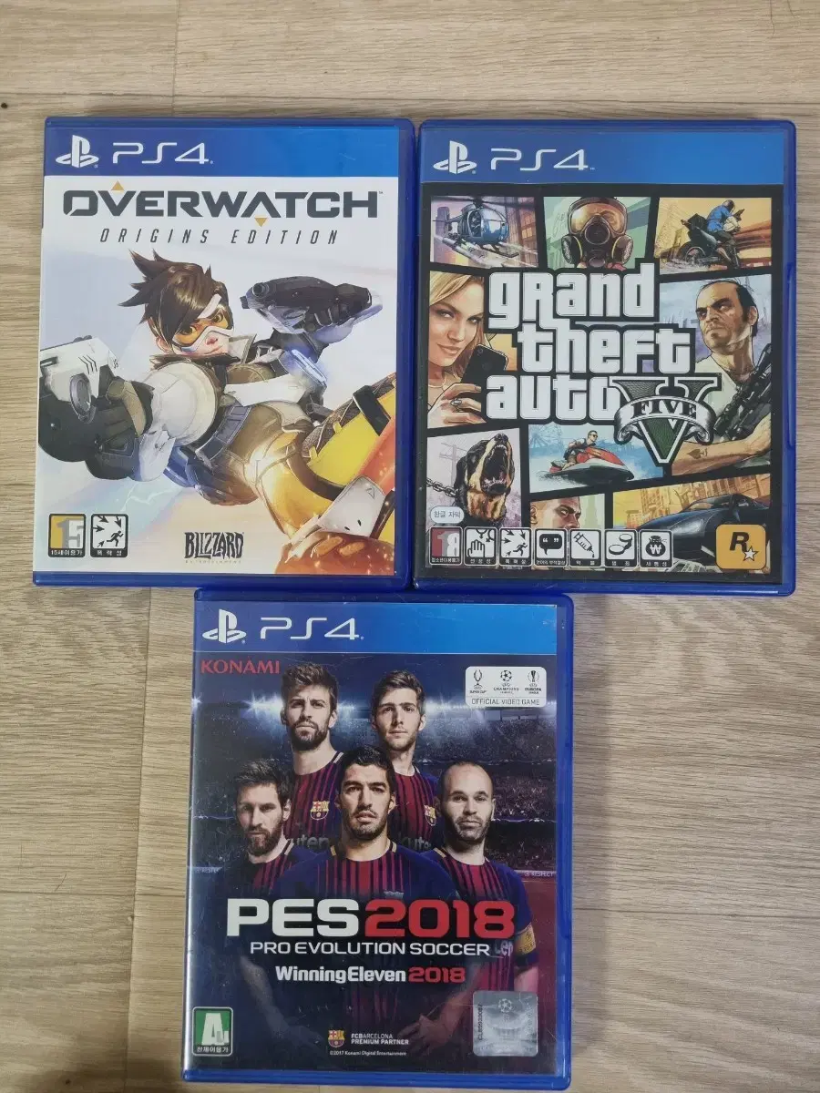 PS4 오버워치+GTA5+PES2018