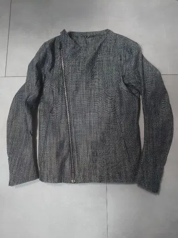 incarnation 코튼 데님 노컬러 W 브레스트 모토 재킷