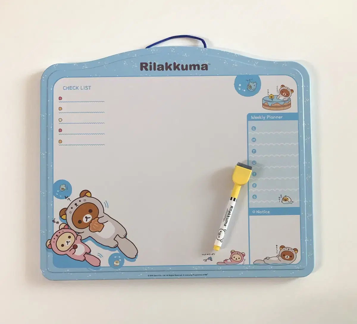 2016 Rilakkuma Large Whiteboard Schedule Board