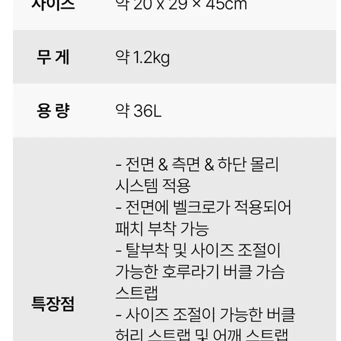 군대 가방 파이커택티컬 3일용 백팩