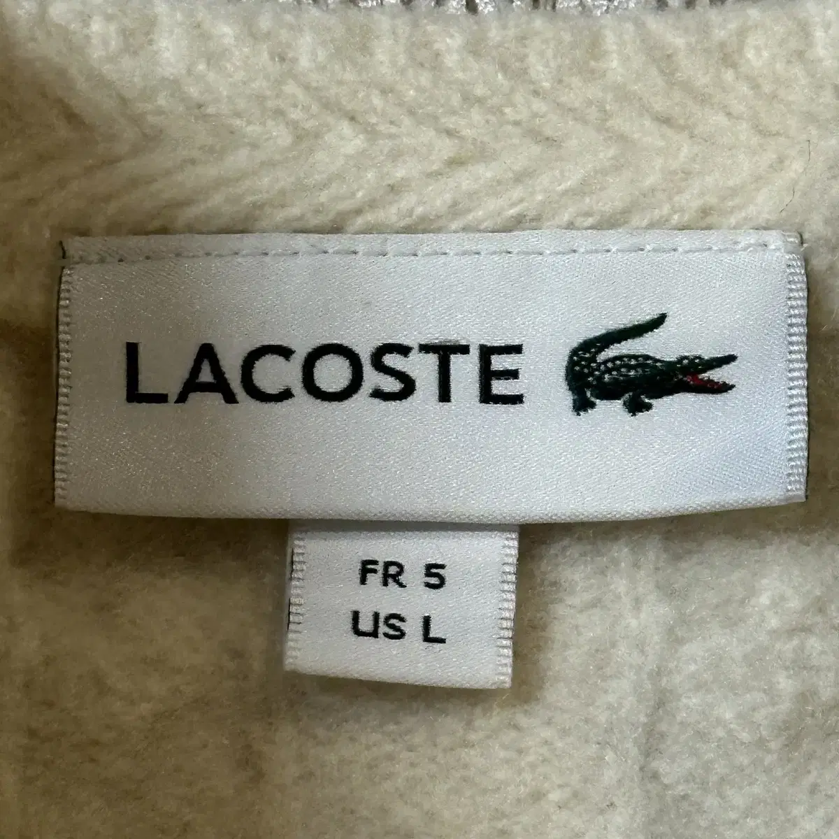 [여성 L] 라코스테 LACOSTE 방모 케이블 풀오버 니트 크림