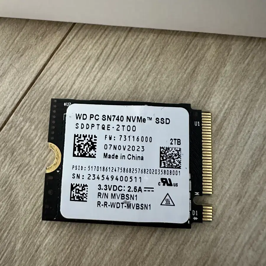 WD SN740 2TB 2230 SSD + Hagibis M2 인클로저