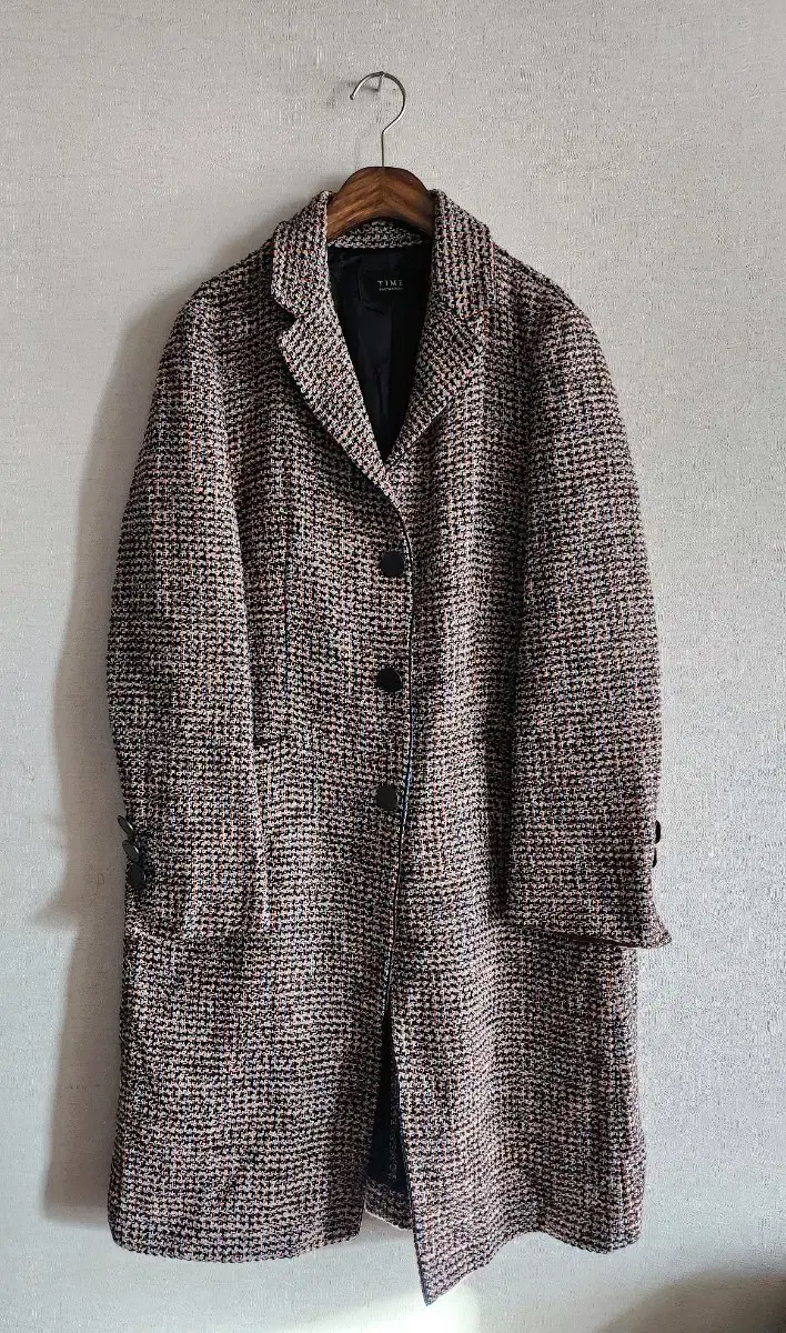 TIME TIME Tweed Intermittent Long Coat