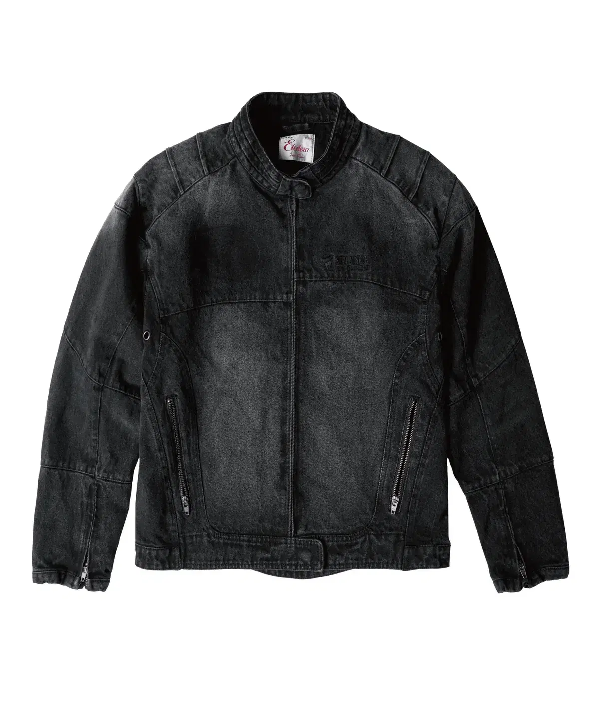 ETCE DENIM RACER JACKET XS (BLACK)