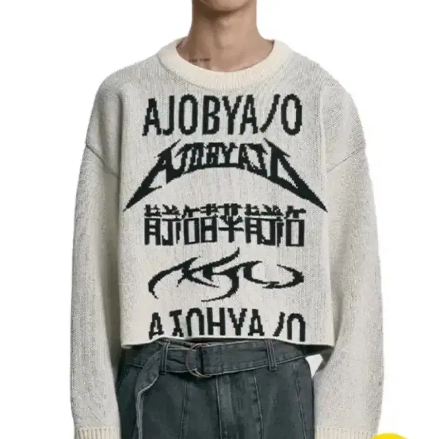 아조바이아조 니트  Total Logo Cropped Sweater