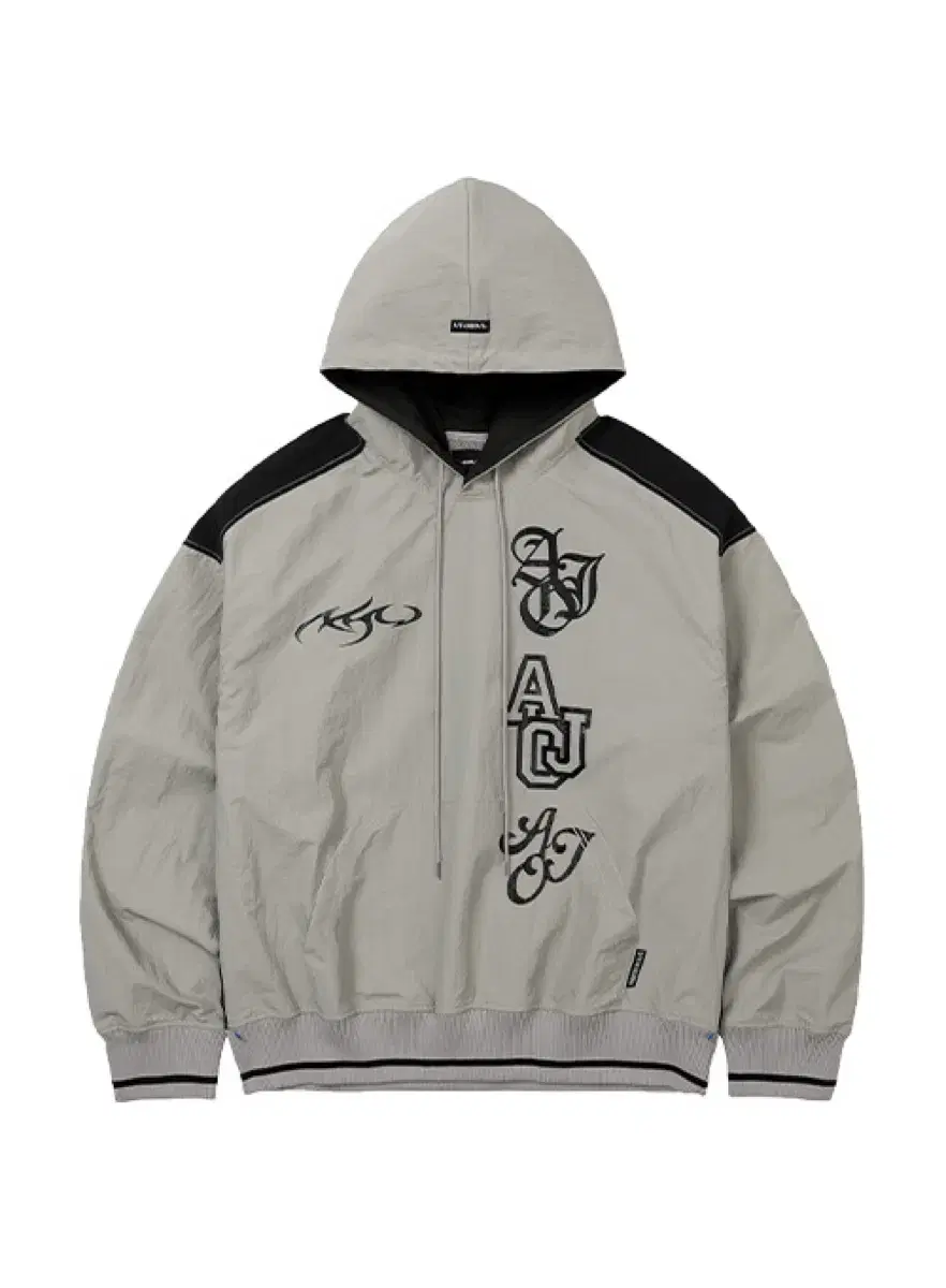 아조바이조 Total Logo Nylon Hoodie [LIGHT GRE