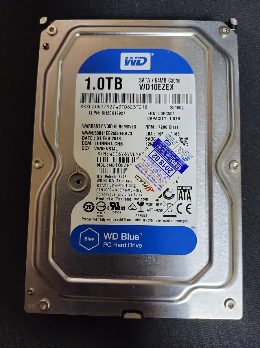 컴퓨터 데스크탑 하드 hdd WD 1TB 7200RPM