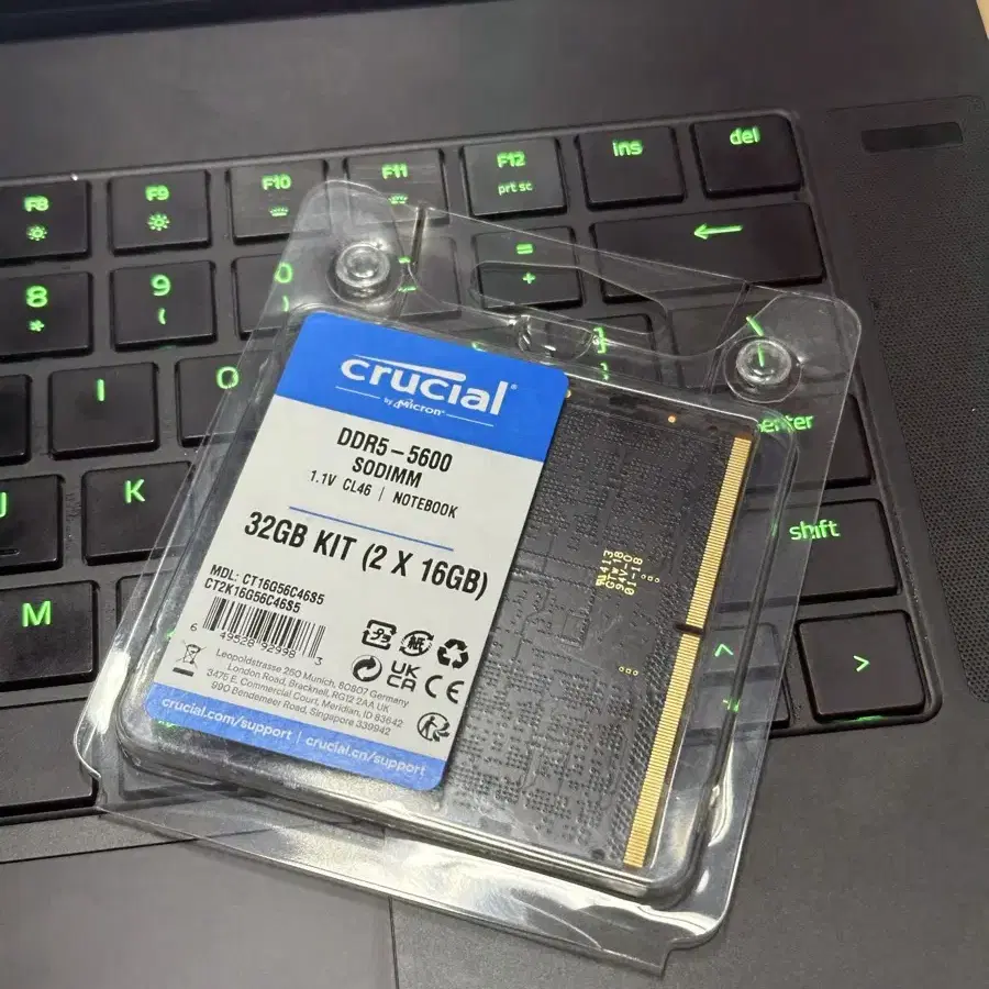 Crucial 노트북 램 ddr5 16gb x2 (32gb)