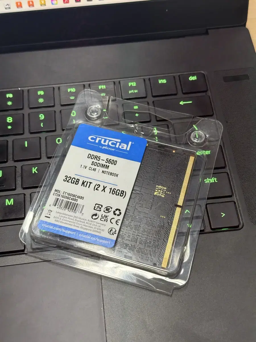 Crucial 노트북 램 ddr5 16gb x2 (32gb)