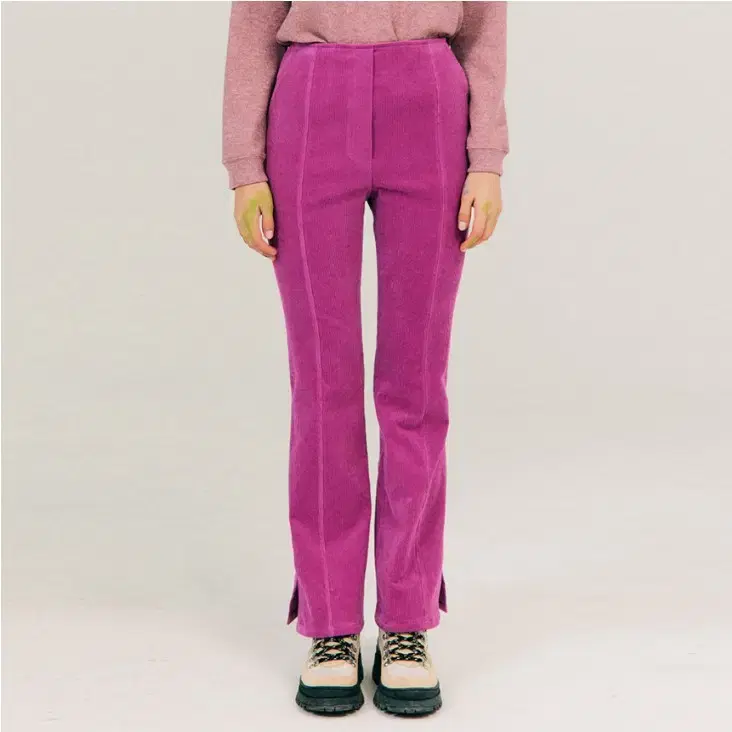 준준스페이스 Corduroy Boot-cut Pants_Pink