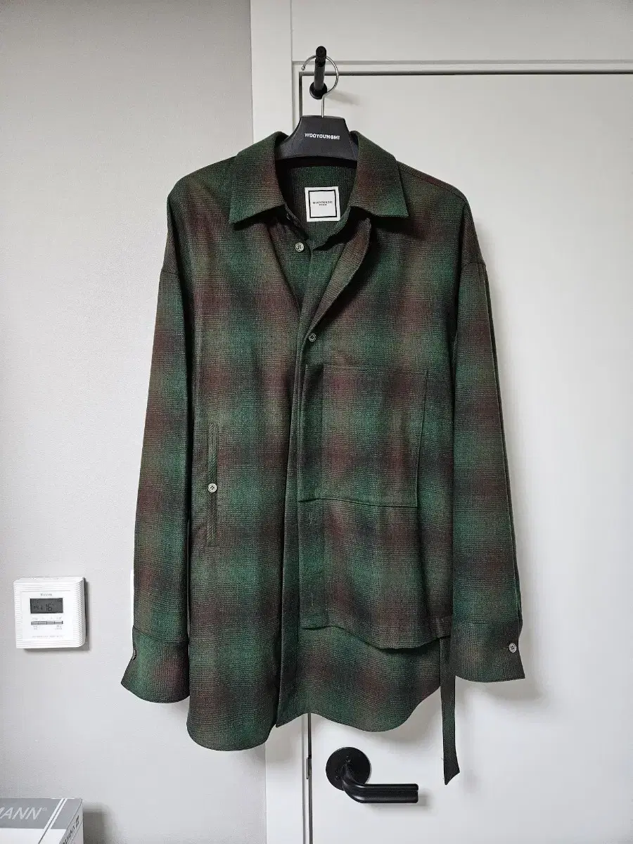 [46]Wooyoung Mi 21FW Green Check Two Way Shirt