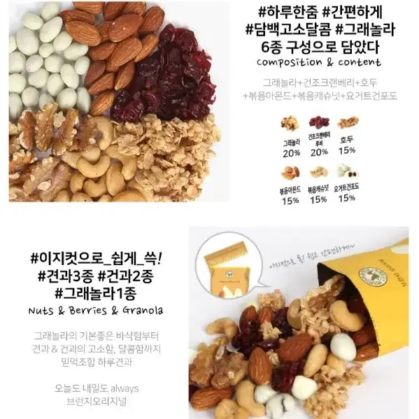 번개최저가  산과들에 브런치오리지널 20G 80봉하루견과그래놀라