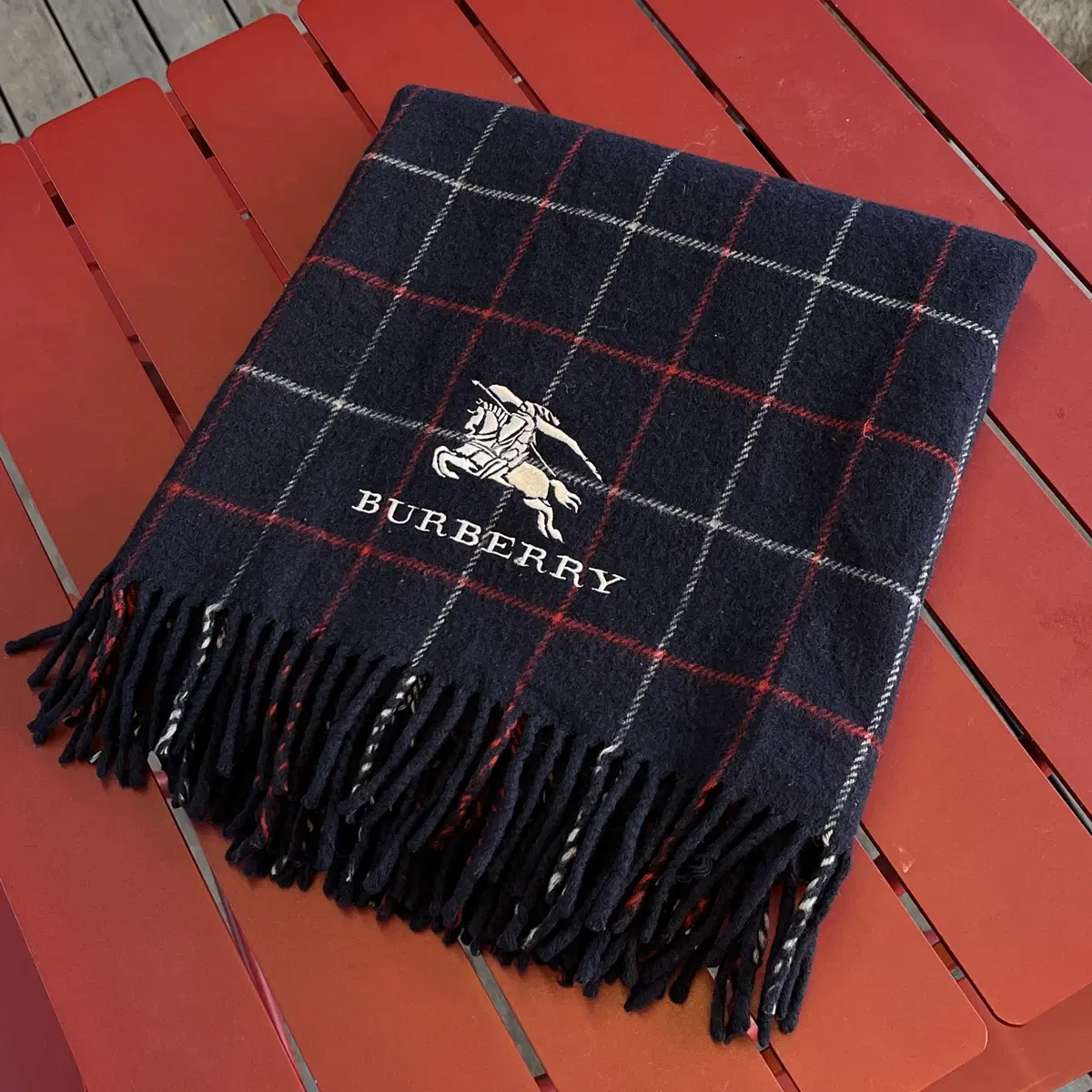 BURBERRY 90's wool 100% shawl ( 일본제 )