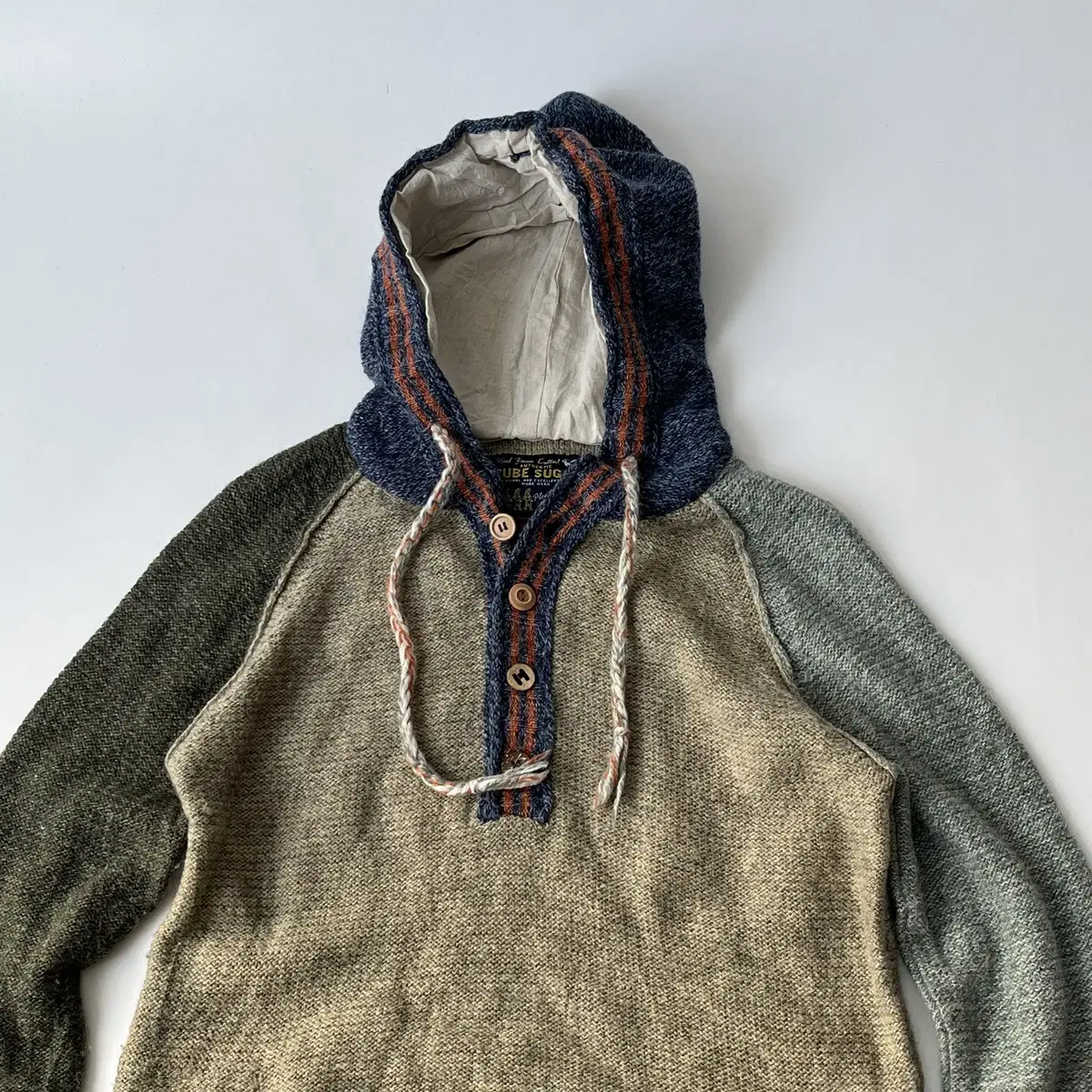 CUBE SUGAR wool knit Hoodie