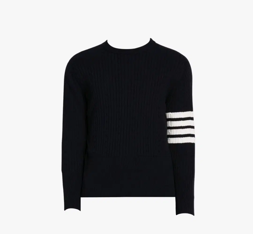 New Thom Browne Baby Cable Rib Cotton Diagonal Crewneck Pullover Navy