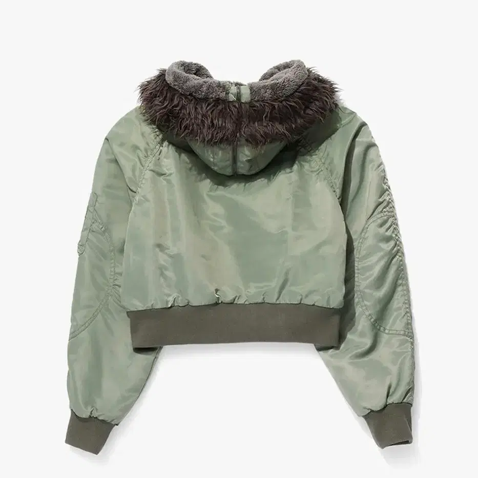 OPEN YY FAUX FUR ZIPPER HOOD MA1 - KHAKI