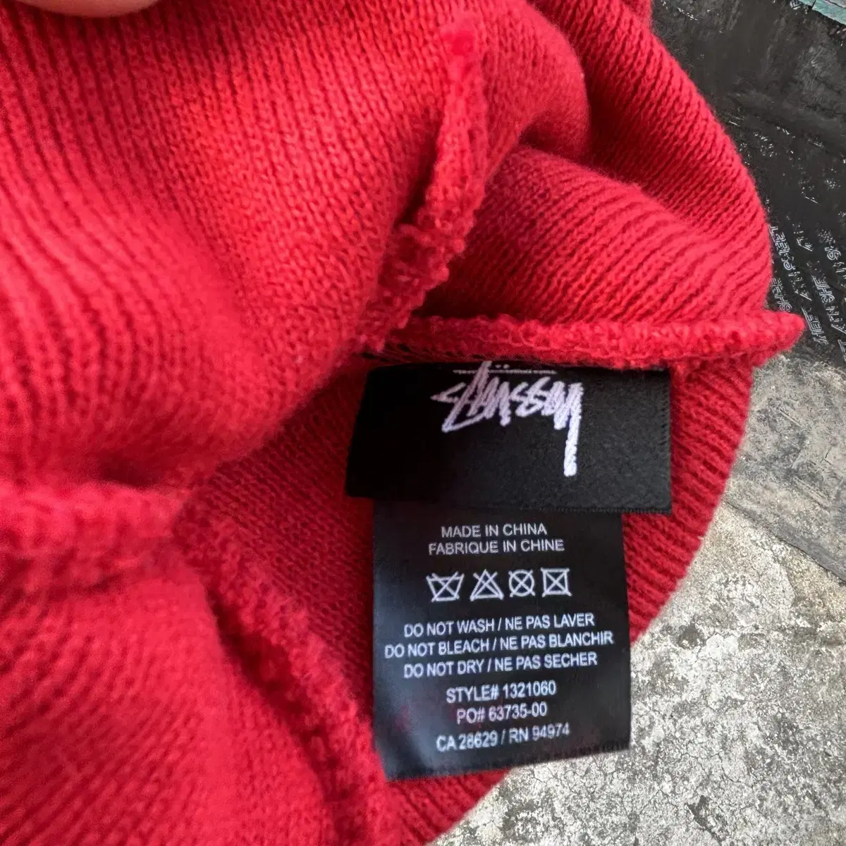 Stussy 21ss 스투시 풀 수트 자카드 커프 레드 비니