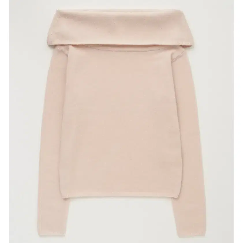 윤슬 camel off -shoulder knit ( pink beige