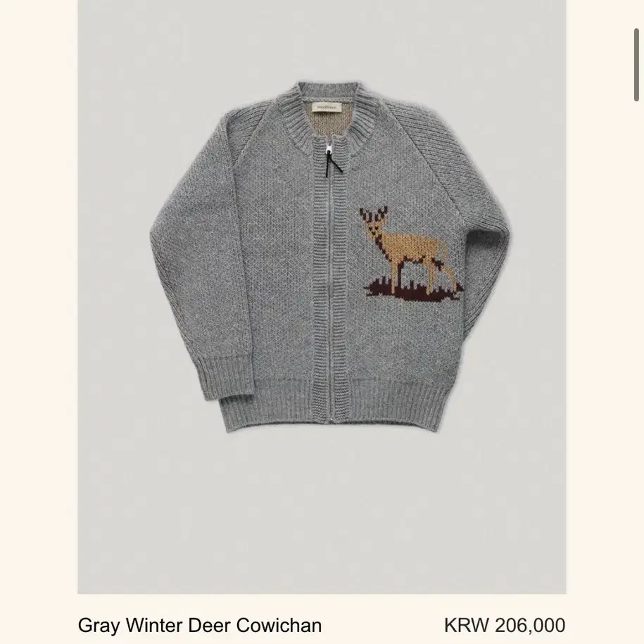 Gray Winter Deer Cowichan스무드무드 윈터코위찬 니트