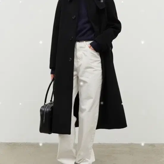 던스트 코트 UNISEX BELTED WOOL MAC COAT BLACK