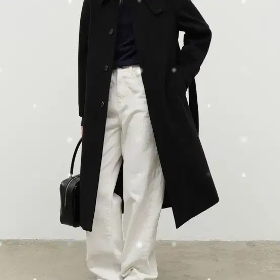 던스트 코트 UNISEX BELTED WOOL MAC COAT BLACK