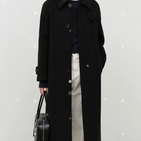 던스트 코트 UNISEX BELTED WOOL MAC COAT BLACK