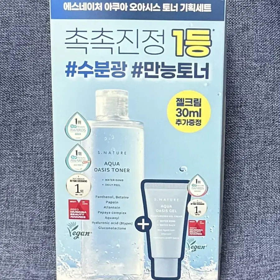 에스네이처 아쿠아 오아시스 토너 300ml+수분 젤크림 30ml