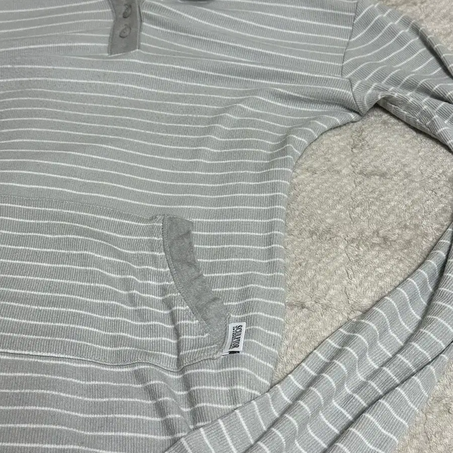 [Sculptor] Stripe Hoodie Tee Gray