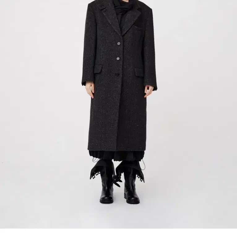 MOONSUN 문선 2-Way Collar Button Long Coat