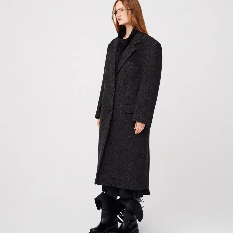 MOONSUN 문선 2-Way Collar Button Long Coat