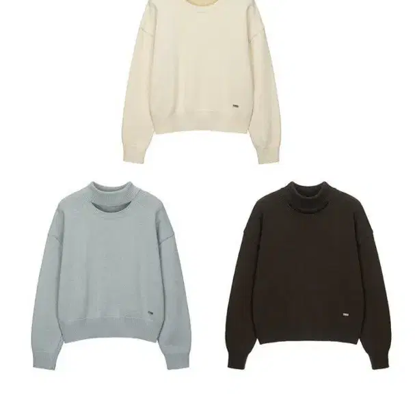 루에브르 Cut-out mock neck pullover