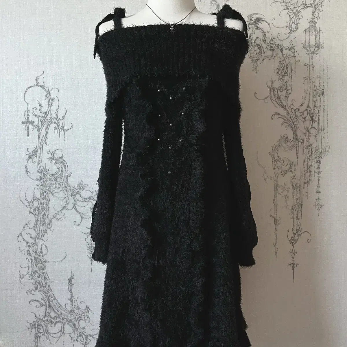 ( axes femme ) off-shoulder angora dress