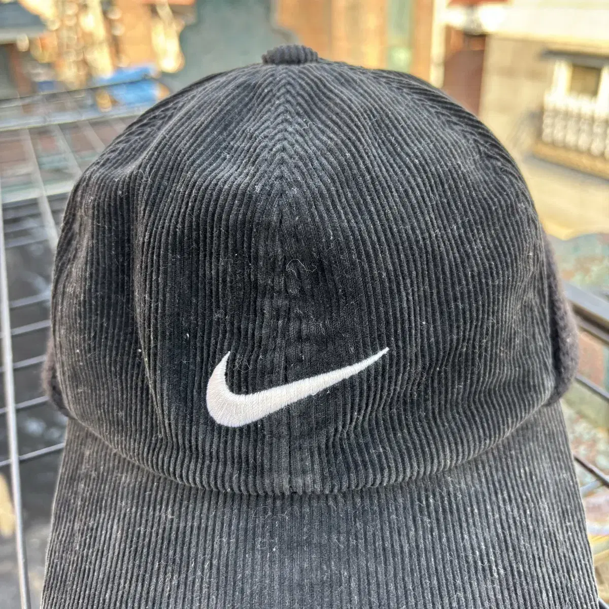 Nike 00s 나이키 코듀로이 블랙 이어플랩 캡