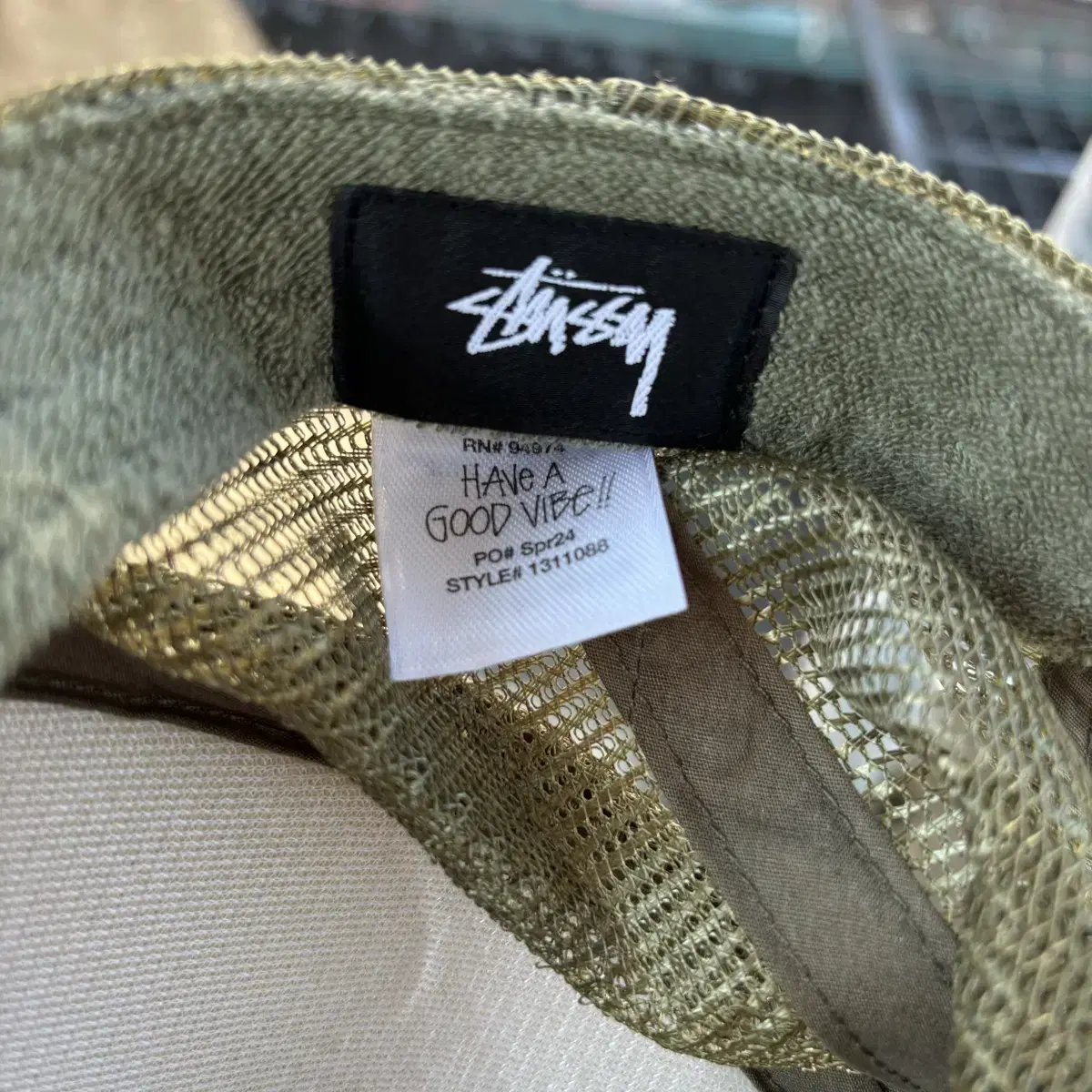 Stussy 스투시 베이직 트러커 카키 메쉬캡