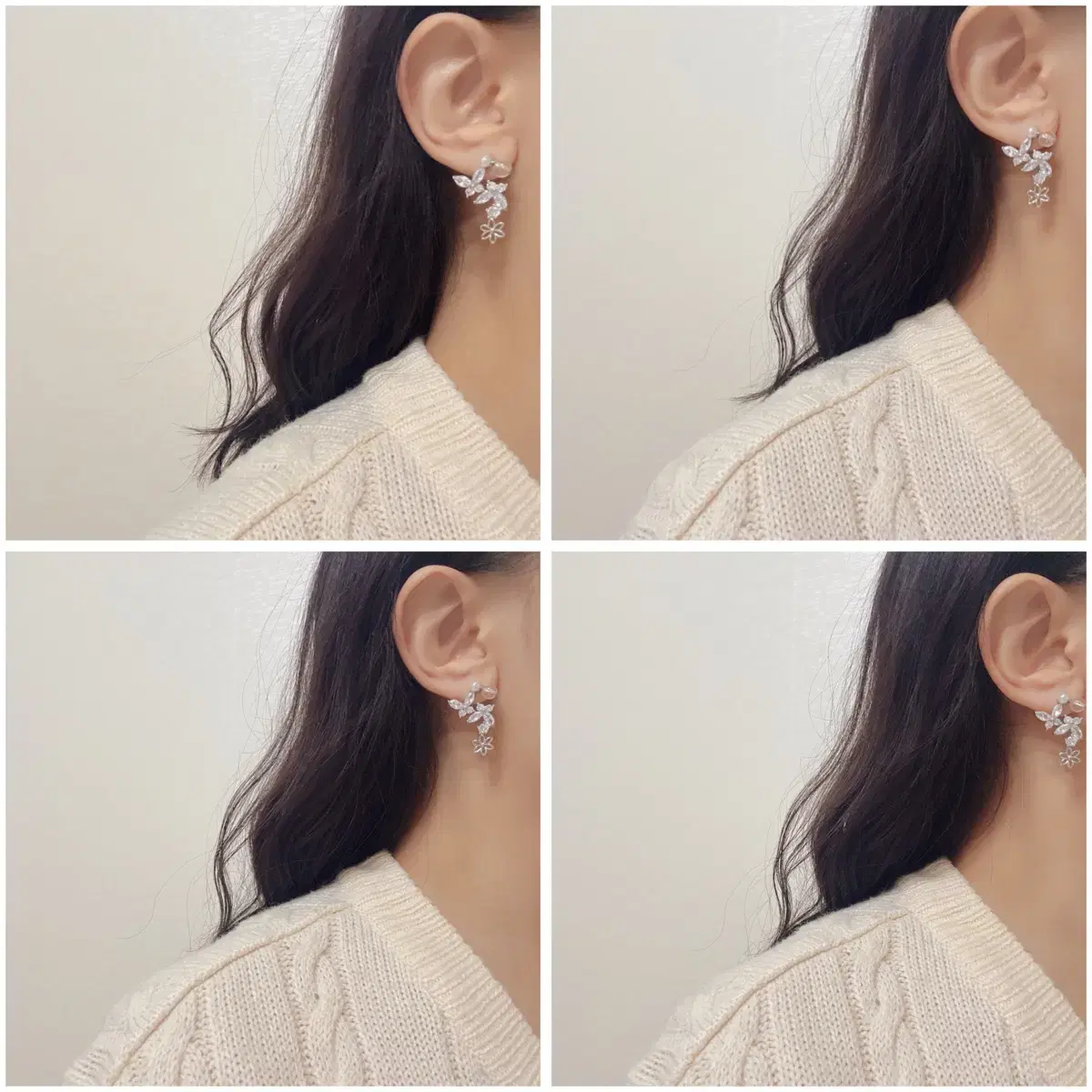 핸드메이드/새상품) EAR WEAR 나비꽃 귀걸이/귀찌